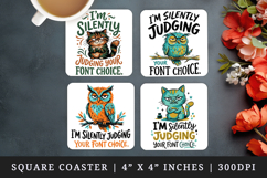 Sarcastic Quote square coaster sublimation, coasters design Product Image 1