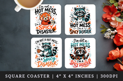 Sarcastic Quote square coaster sublimation, coasters design Product Image 1