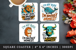 Sarcastic Quote square coaster sublimation, coasters design Product Image 1