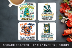 Sarcastic Quote square coaster sublimation, coasters design Product Image 1