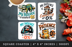 Sarcastic Quote square coaster sublimation, coasters design Product Image 1