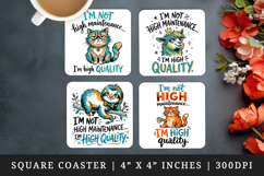 Sarcastic Quote square coaster sublimation, coasters design Product Image 1