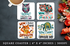 Sarcastic Quote square coaster sublimation, coasters design Product Image 1