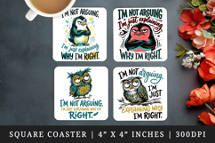 Sarcastic Quote square coaster sublimation, coasters design Product Image 1