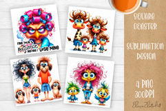 Funny sarcastic animal family Coaster Sublimation Design Product Image 1