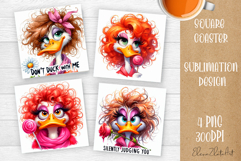 Funny duck Sarcastic Quotes Coaster Sublimation Design Product Image 1