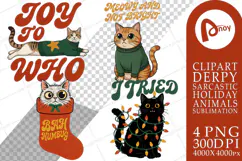 Sarcastic Retro Holiday Cats Sublimation Product Image 1