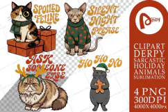 Sarcastic Retro Holiday Cats Sublimation Product Image 1