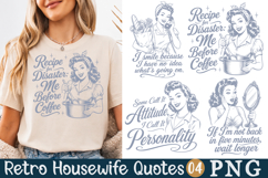 Sarcastic Retro Housewife Quotes PNG Funny Vintage Design Product Image 1