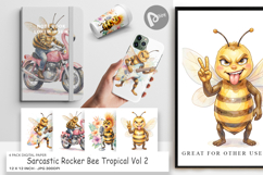 Sarcastic Rocker Bee Digital Paper Product Image 1