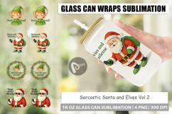 Glass Can Sarcastic Santa and Elves Quotes Product Image 1