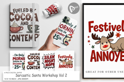 Santa&#039;s Workshop Quotes Digital Paper Product Image 1