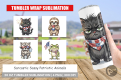 Sassy Patriotic Animals Tumbler Product Image 1