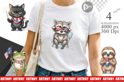 Sassy Patriotic Animals Sublimation Product Image 1