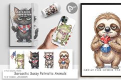 Sassy Patriotic Animals Digital Paper Product Image 1