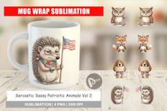 Sassy Patriotic Animals Mug Wrap Product Image 1