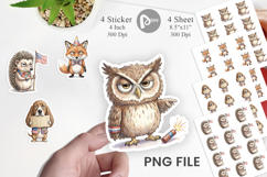 Sassy Patriotic Animals Sticker Product Image 1