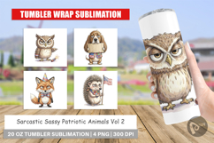 Sassy Patriotic Animals Tumbler Product Image 1