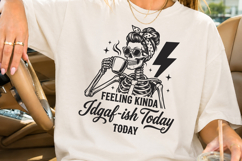 Sarcastic Skeleton Messy Bun Shirt SVG Product Image 3
