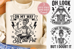 Sarcastic Skeleton SVG, Funny Dark Humor PNG Product Image 1