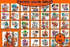 Sarcastic Skeleton tumbler. Happy Halloween sublimation PNG Product Image 1