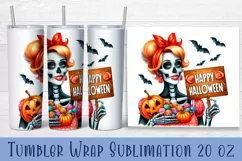 Sarcastic Skeleton tumbler. Happy Halloween sublimation PNG Product Image 2