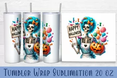 Sarcastic Skeleton tumbler. Happy Halloween sublimation PNG Product Image 3