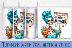 Sarcastic Skeleton tumbler. Happy Halloween sublimation PNG Product Image 1