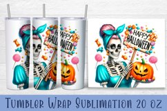 Sarcastic Skeleton tumbler. Happy Halloween sublimation PNG Product Image 1