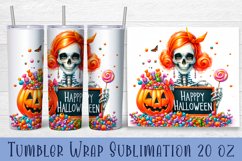 Sarcastic Skeleton tumbler. Happy Halloween sublimation PNG Product Image 1