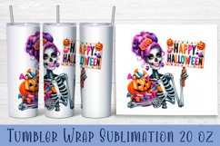 Sarcastic Skeleton tumbler. Happy Halloween sublimation PNG Product Image 1