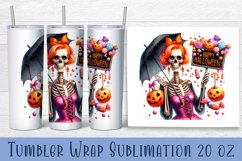 Sarcastic Skeleton tumbler. Happy Halloween sublimation PNG Product Image 1