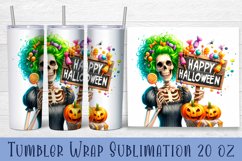 Sarcastic Skeleton tumbler. Happy Halloween sublimation PNG Product Image 1