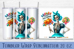 Sarcastic Skeleton tumbler. Happy Halloween sublimation PNG Product Image 1