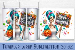 Sarcastic Skeleton tumbler. Happy Halloween sublimation PNG Product Image 1