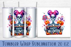 Sarcastic Skeleton tumbler. Happy Halloween sublimation PNG Product Image 1