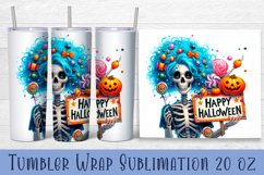 Sarcastic Skeleton tumbler. Happy Halloween sublimation PNG Product Image 1