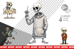 Snarky Skeleton 2 Clipart Product Image 1