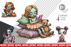 Snarky Zombie Doll Clipart Product Image 1