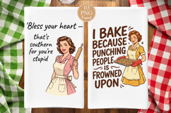 Sarcastic Southern Towel, Funny Baking Kitchen Quotes PNG Product Image 3