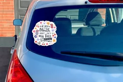 sarcastic stickers on car window