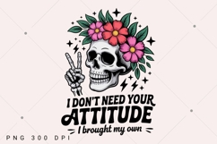 Sarcastic PNG, I Don't Need Your Attitude PNG, Funny Adult Product Image 1