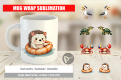 Sarcastic Summer Animals Mug Wrap Product Image 1