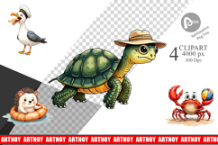 Sarcastic Summer Animals Clipart Product Image 1