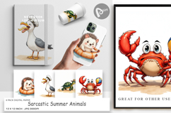 Sarcastic Summer Animals Digital Paper Product Image 1