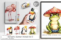 Sarcastic Summer Animals Digital Paper Product Image 1