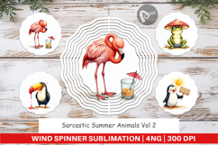 Sarcastic Summer Animals Wind Spinner Product Image 1