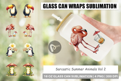 Sarcastic Summer Animals Glass Can Product Image 1