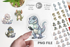 Tech Fatigued Dinosaur Sticker Product Image 1