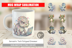 Tech Fatigued Dinosaur Mug Wrap Product Image 1